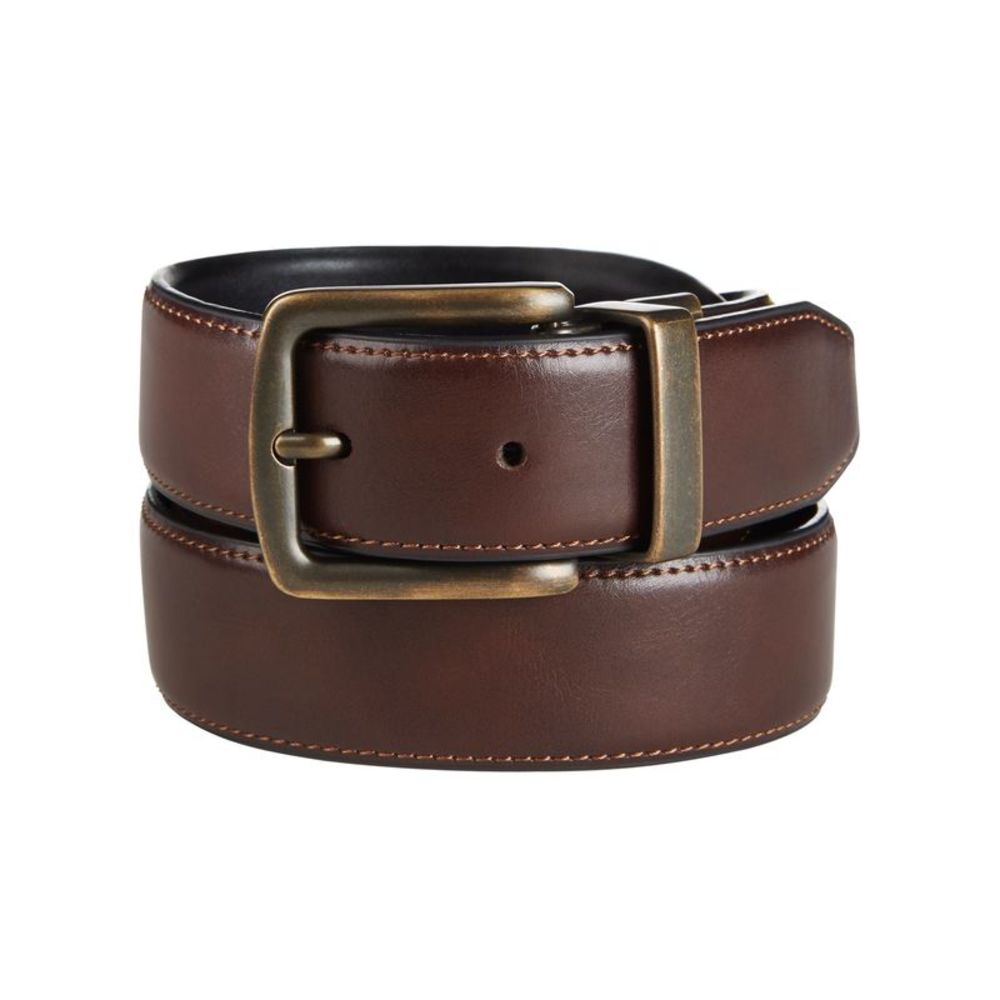 CLUBROOM Mens Brown Faux Leather Casual Belt M